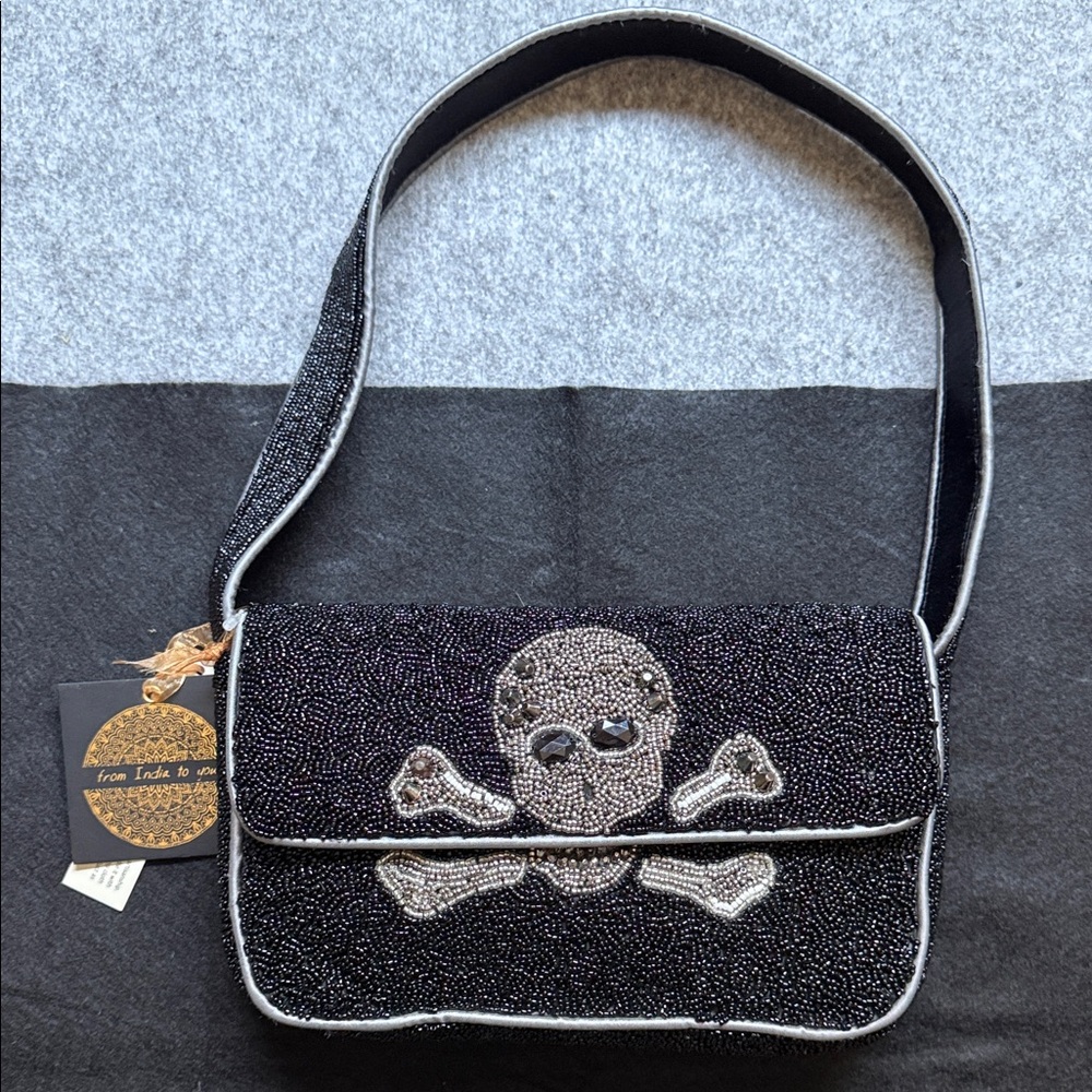 Viral Black Skull Beaded Shoulder Bag from TJ Maxx